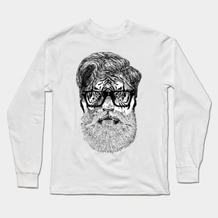 Hipster Tiger Long Sleeve T-Shirt